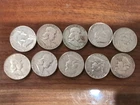 Lot Of 10 Franklin Half Dollars 90% Silver US Coins $5 Face