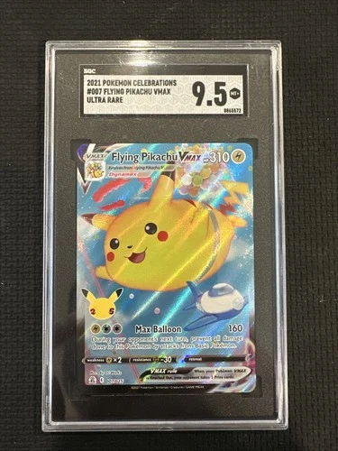 2021 POKEMON CELEBRATIONS #007 FULL ART FLYING PIKACHU VMAX SGC 9.5 MINT+