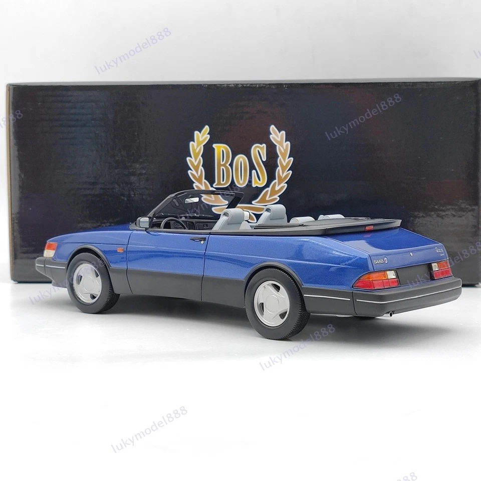 BOS 1/18 1987 Saab 900 Cabrio Blue BOS165 Resin Model Car Limited Collection - Image 3 of 4