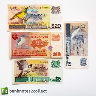 SINGAPORE: Set of 4 Singapore Dollar Banknotes.