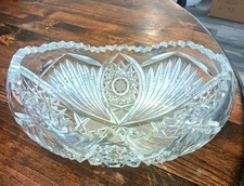 Antique (1876-1917) Large American Brilliant Cut Crystal Bowl