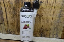 PURA D'OR 16 Oz Organic Grapeseed Oil - 100% Pure & Natural USDA Certified Cold