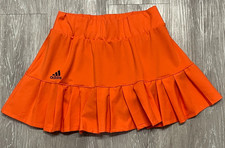 Adidas PrimeBlue SMALL skort skirt w shorts TENNIS golf orange pleated full