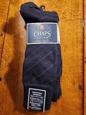 New Men's CHAPS Premium Natural Bamboo Men Dress Socks Blue 3 Pack