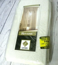 Lorraine Home Fashions Reverie Curtains 60 in x 84 Tailored Panel Eggshell