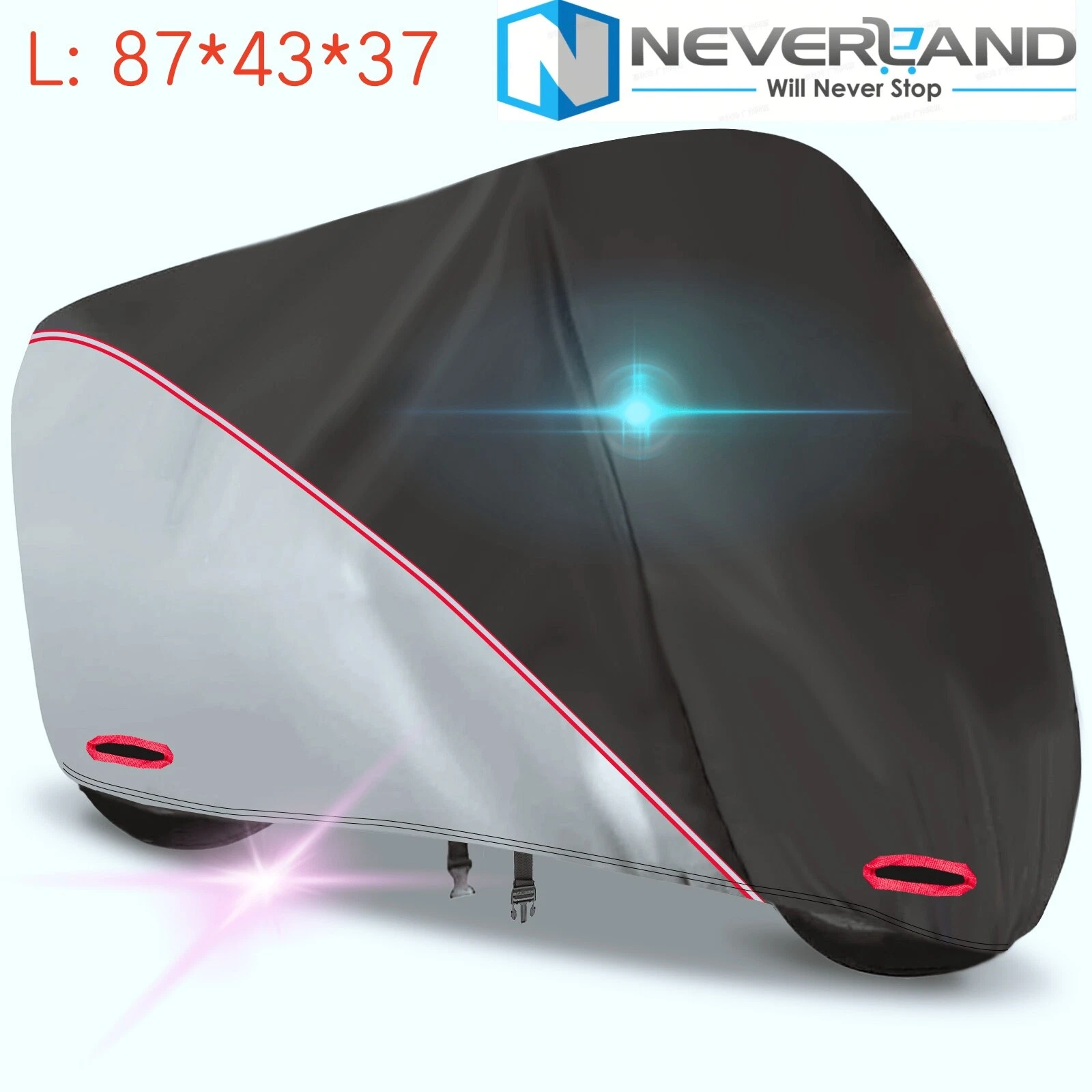 NEVERLAND Motorcycle Cover Bag Rain Waterproof Dust Sun UV Outdoor Protect 1 Set