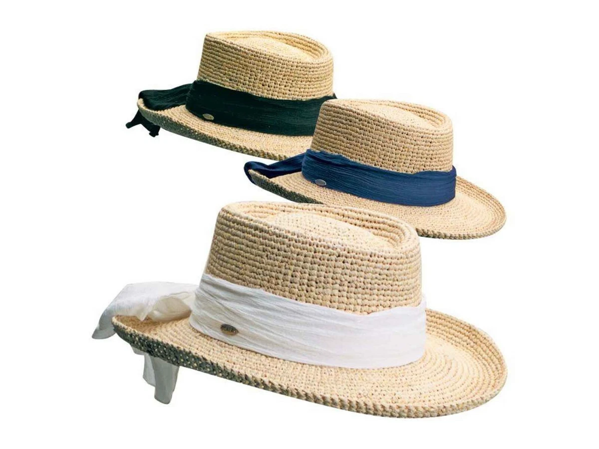 Scala crocheted raffia store hat