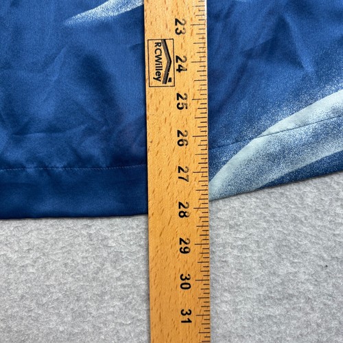 BCBG Maxazria Silk Tank Women Medium Blue Halter Swirl One Shoulder Tie Coastal - Picture 9 of 10
