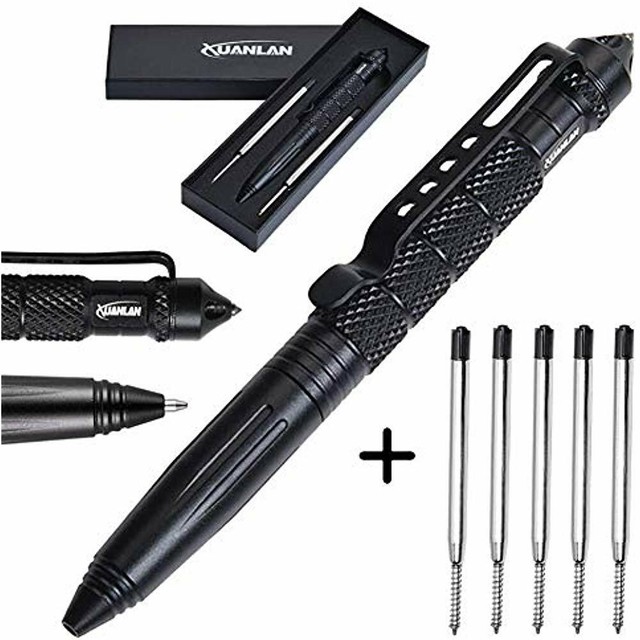 Tactical Pen With 6 Ink Refill, Self Defense Emergency Glass Breaker
