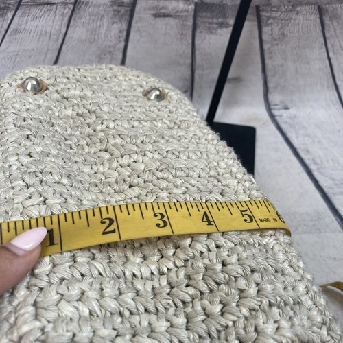 Bolso de Mano Katherine Tess Lurex Mini Beige con Correa para el Hombro Italiano Tejido a Mano - Imagen 4 de 13