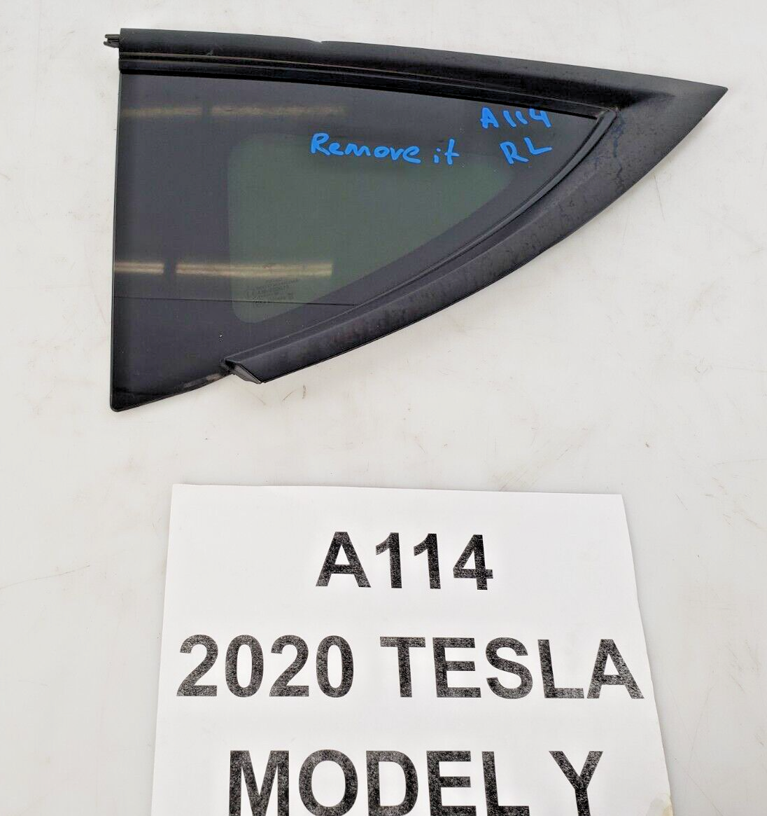 2020-2023 Tesla Model Y Left Rear Quarter Glass with Frame OEM-image