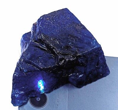 DYED 1700 Ct Certified African Blue Sapphire Natural Broken Rough Gemstone AKK