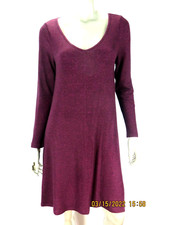 CUPIO SZ M NWT Viscose/Poly/Spandex Merlot Burgundy A-Shaped Chic Sweater Dress