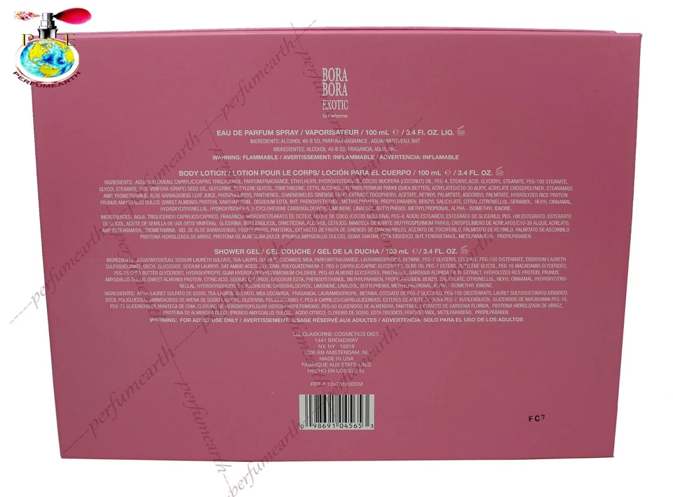 BORA BORA EXÓTICO POR LIZ CLAIBORNE 3 PIEZAS SET DE REGALO PARA MUJER NUEVO EN CAJA DE REGALO Foto 2 de 3