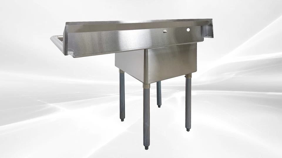 NEW 18" Stainless Steel Sink Right Compartment Commercial Kitchen Restaurant NSF - Image 4 of 4
