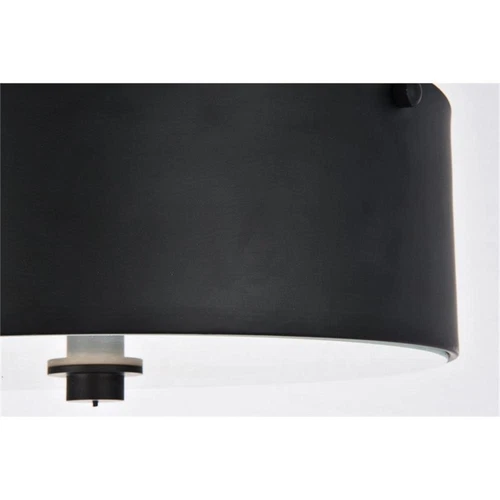 Living District Hazen 2-Light Metal Flush Mount in Flat Black/Frosted White - Picture 4 of 6