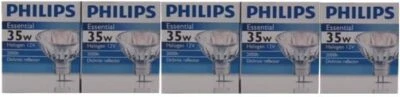 Philips Halogen 35W Spot Light Bulbs Dimmable GU5.3 12V 2 Pin MR16 Pack of 5