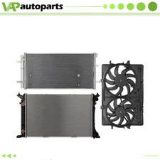 Cooling Fan and Radiator Condenser Assembly For 2009-16 Audi A4 2008-14 Audi A5