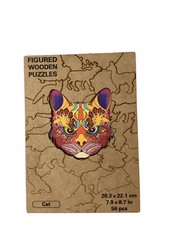 Figured Wooden Puzzles Cat Puzzle 56 Pcs Size Complete Merry Hooray 7.9x8.7 in