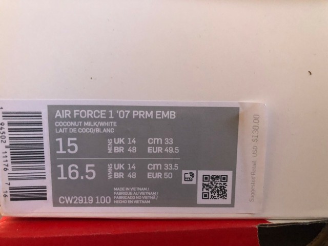 Air Force 1 '07 PRM Emb CW2919100 Mens Size 11 Deadstock Popcorn Limited  Quality for sale online | eBay