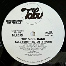 BOOGIE / DISCO-FUNK - S.O.S. BAND - TAKE YOUR TIME (DO IT RIGHT) - TABU OG PROMO