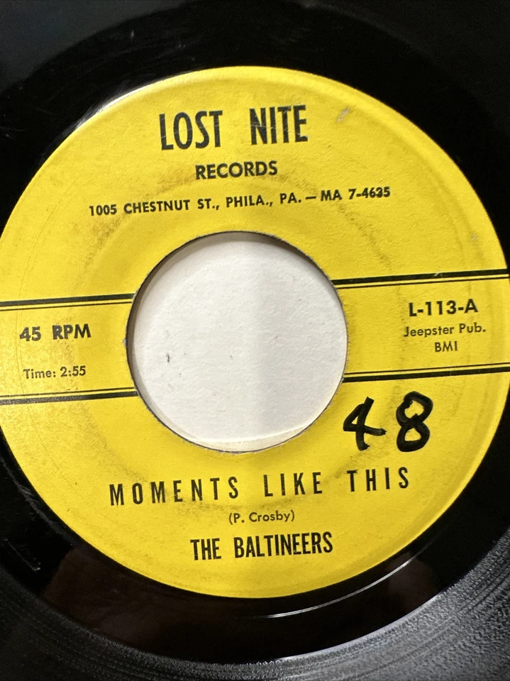 Baltineers - Moments Like This / New Love 7" 45 RPM Single Lost Nite Dusty Disc - Image 3 of 4