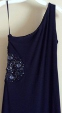 JS Boutique Dress Navy Blue Formal Gown Embellished Size 2