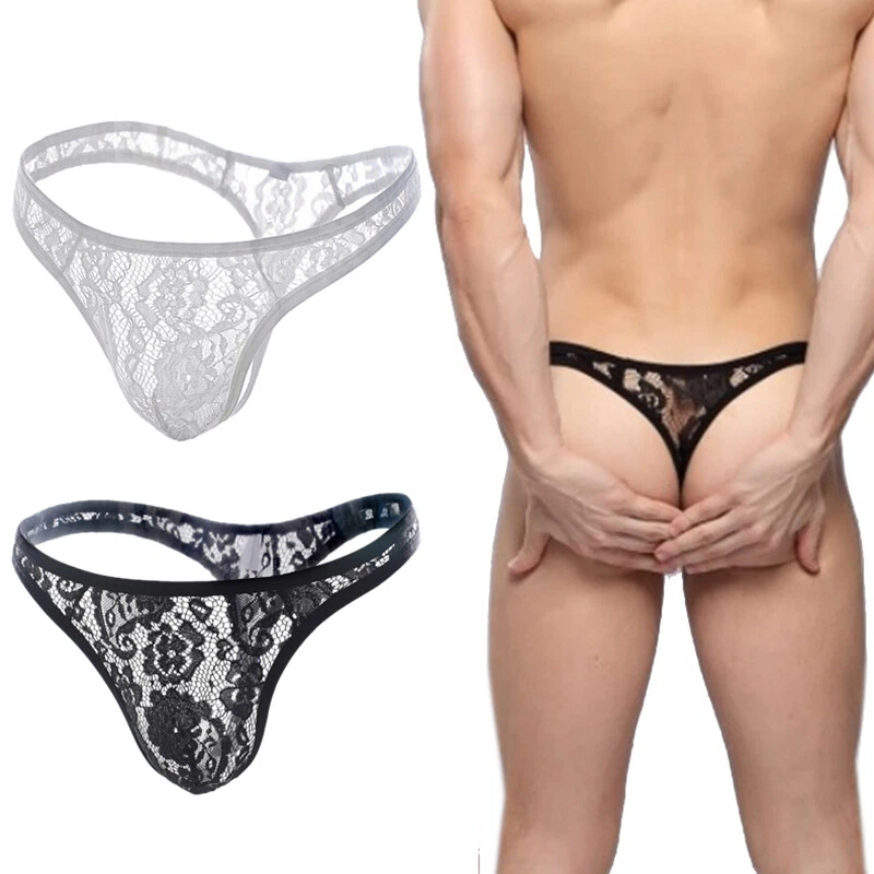 Mens Sexy G-string Pouch Thong Briefs T-back See-Through Underwear Underpants - Bild 4 von 4