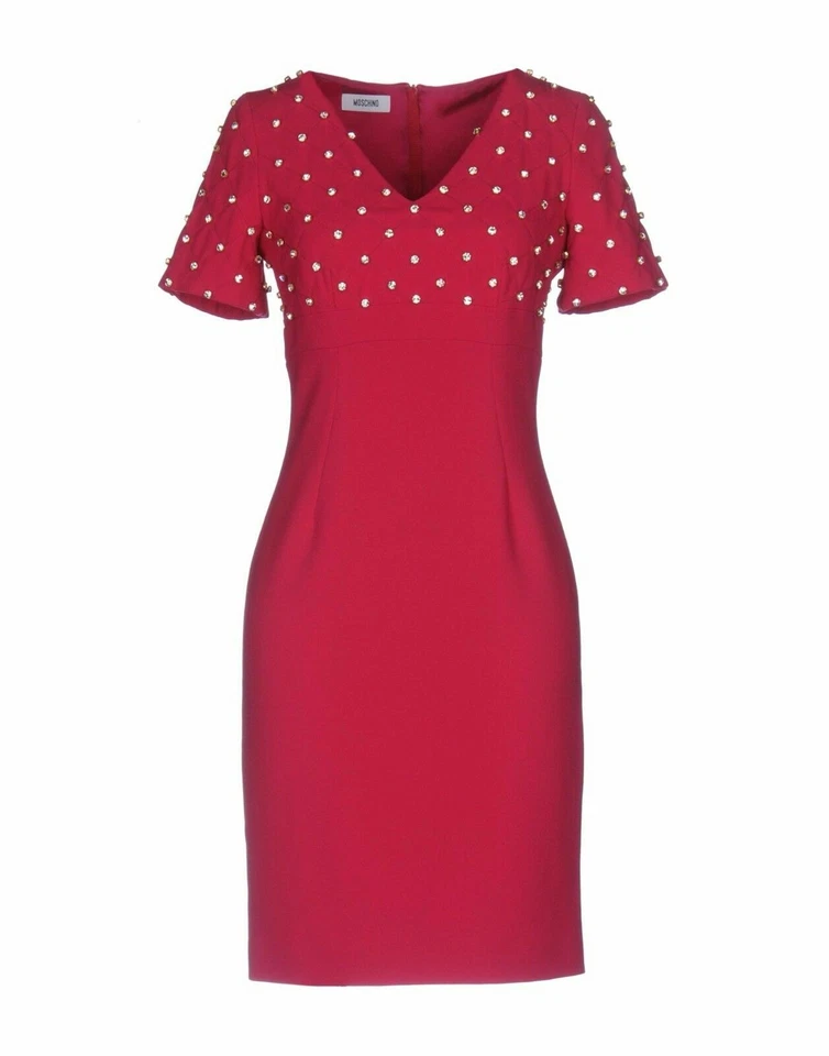 $2195 Vestido MOSCHINO Alta Costura Jeremy Scott Barbie Cristales Granate Margot Robbie Foto 2 de 4