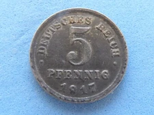 GERMANY WWI GREAT WAR IRON 5 PFENNIG 1915-1922 ONLY £2.00