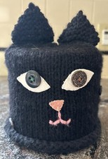 Black Cat Crochet Toilet Paper Roll Cover Han...