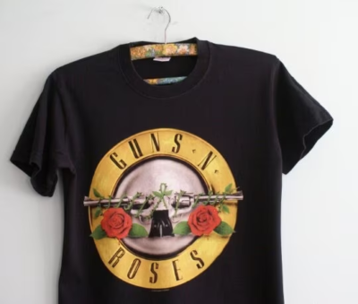 2004 Official Vintage Guns'n'Roses shirt, Yellow Print Guns n