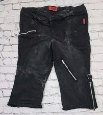 Vintage Y2K Tripp NYC BLACK BONDAGE CAPRIS PANTS Women  s Sz 22 Mall Goth Zippers