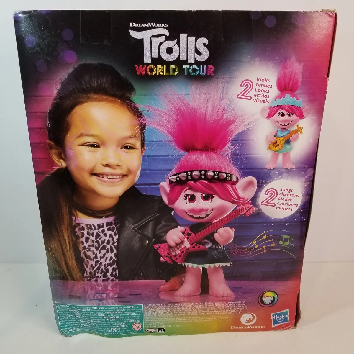 DreamWorks Trolls World Tour Pop-to-Rock Poppy Singing Doll Age 4+ Hasbro