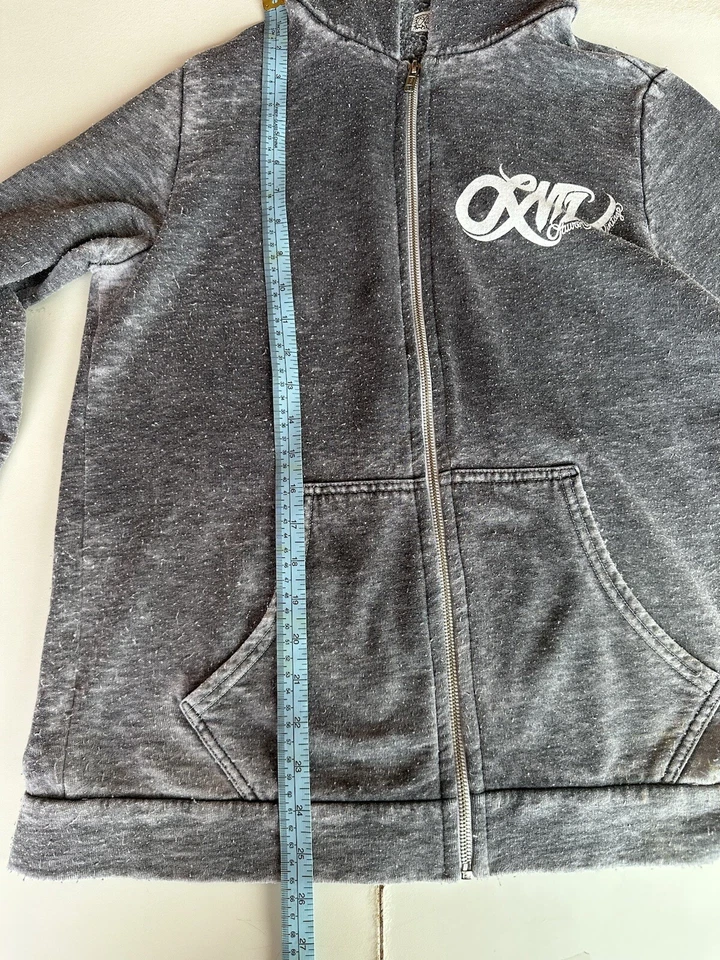 Sudadera con Capucha Para Mujer Lauren Moshi Logo Gráfico Gris Envejecido Cremallera Completa S. Foto 4 de 4