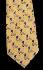 Lauren/Ralph Lauren Golf Neck Tie Yellow Silk Made in USA-EUC-