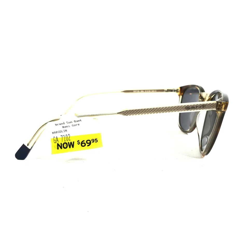 Gafas de sol GANT GA7102 55N marrón amarillo tortuga cuadradas con lentes negras 140 Foto 3 de 4