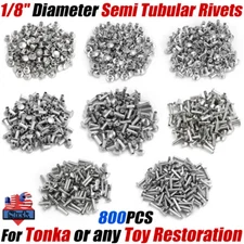 For Tonka Semi Tubular Rivets 1/8" Diameter 800PCS Super Assortment Toy Parts US