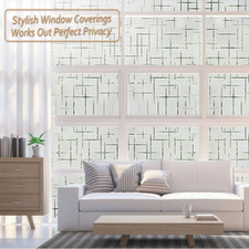 Frosted Static Cling Window Film Cross Pattern Opaque Home Glass Vinyl Country