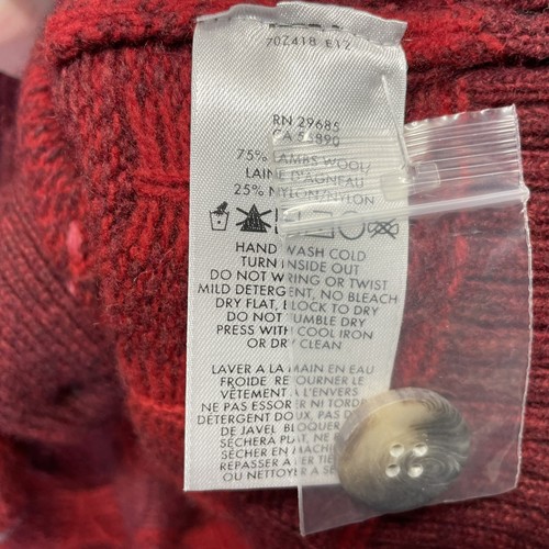 NEW Pendleton Womens Lambswool Sweater Medium Cardigan Shawl Collar Button Red - Picture 5 of 5