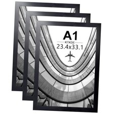 A1 Modern Picture or Poster Frame 3 Pack,23.4x33 Poster Frame A1-3Pack Black