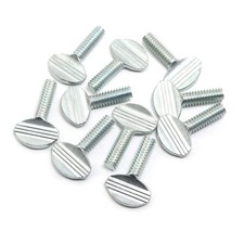 10 PCS 1/420 x 3/4 Inch Carbon Steel Galvanized Thumb Screws Set Silver