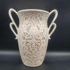 MCM Red Wing Vase Ivory Brown Wipe #165.  8in. tall.