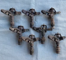 Rainbird Brass Water Impact Sprinkler Heads Adjustable Lot 7 5/32 H1 B Untested