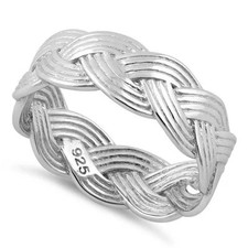 925 Sterling Silver Braided Band Ring