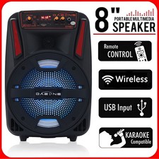 8" Portable Bluetooth Speaker Heavy Bass for DJ Party Sound System with Mic
