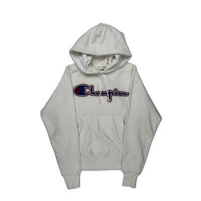 Reverse Weave Champion Spellout Hoodie - XS Weiß Baumwolle