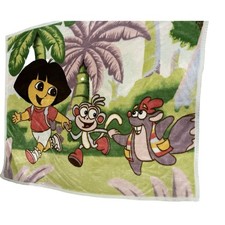 Vintage Dora the Explorer Blanket Throw Plush Minky Boots Tucan Heavy Nick Jr.