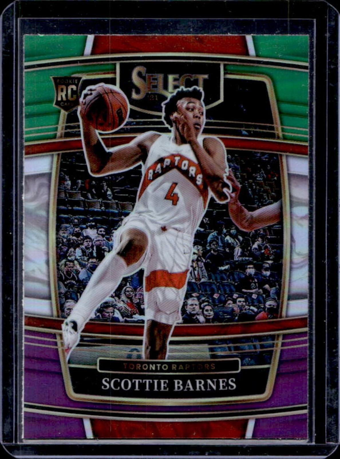 2021-22 Select Scottie Barnes RC Green White Purple Prizm Concourse #74 Raptors