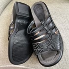 Dansko Lacey Slide Sandals Black Tooled Leather EU 38/ 8-8.5 US New — photo 3